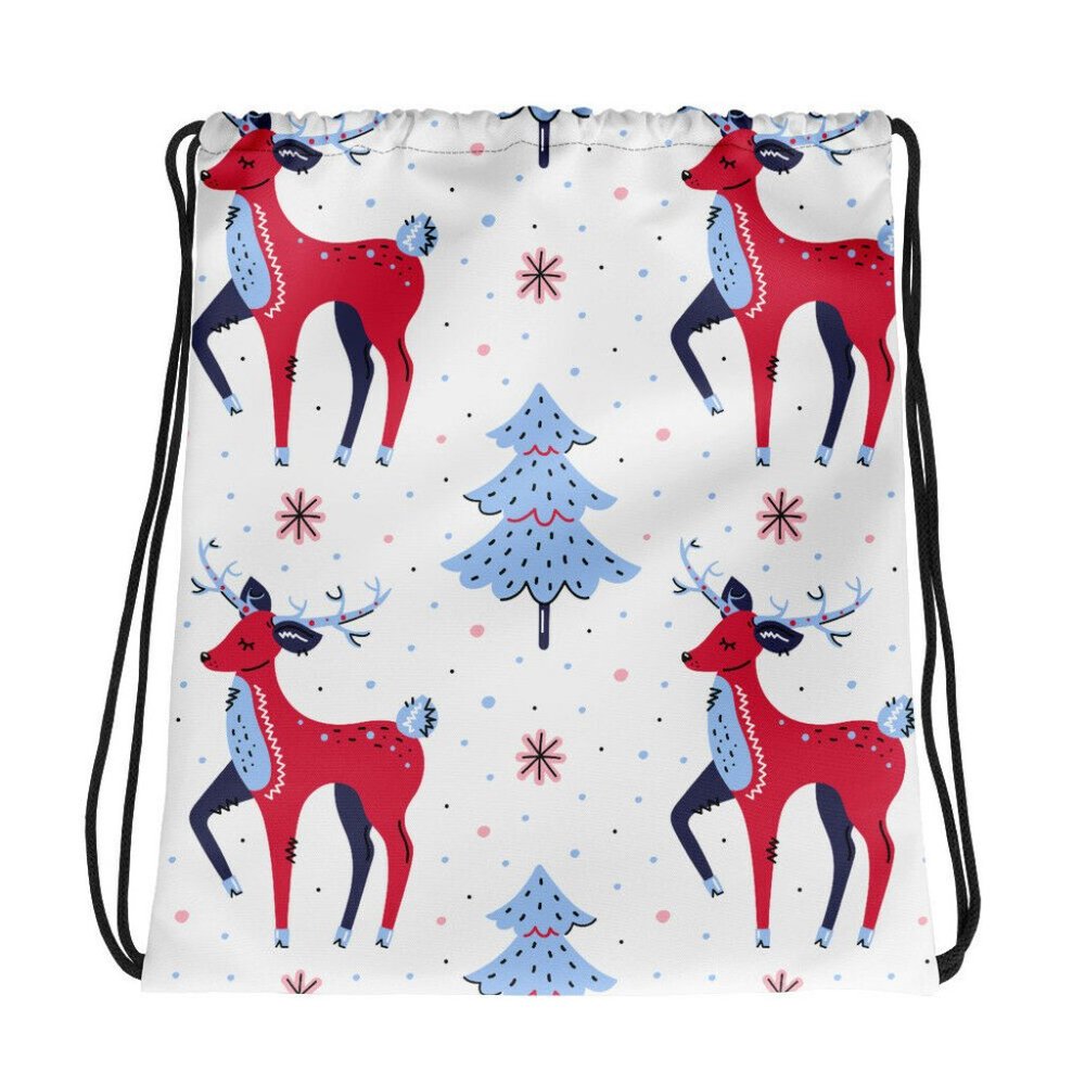 Holiday Cute Pattern Winter Christmas Drawstring